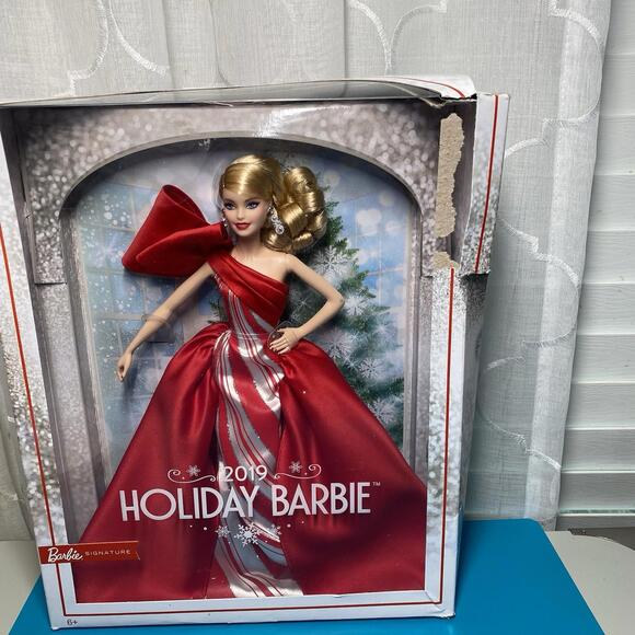 Mattel 2019 Holiday Barbie Signature Doll Red Dress NIB - Picture 1 of 8